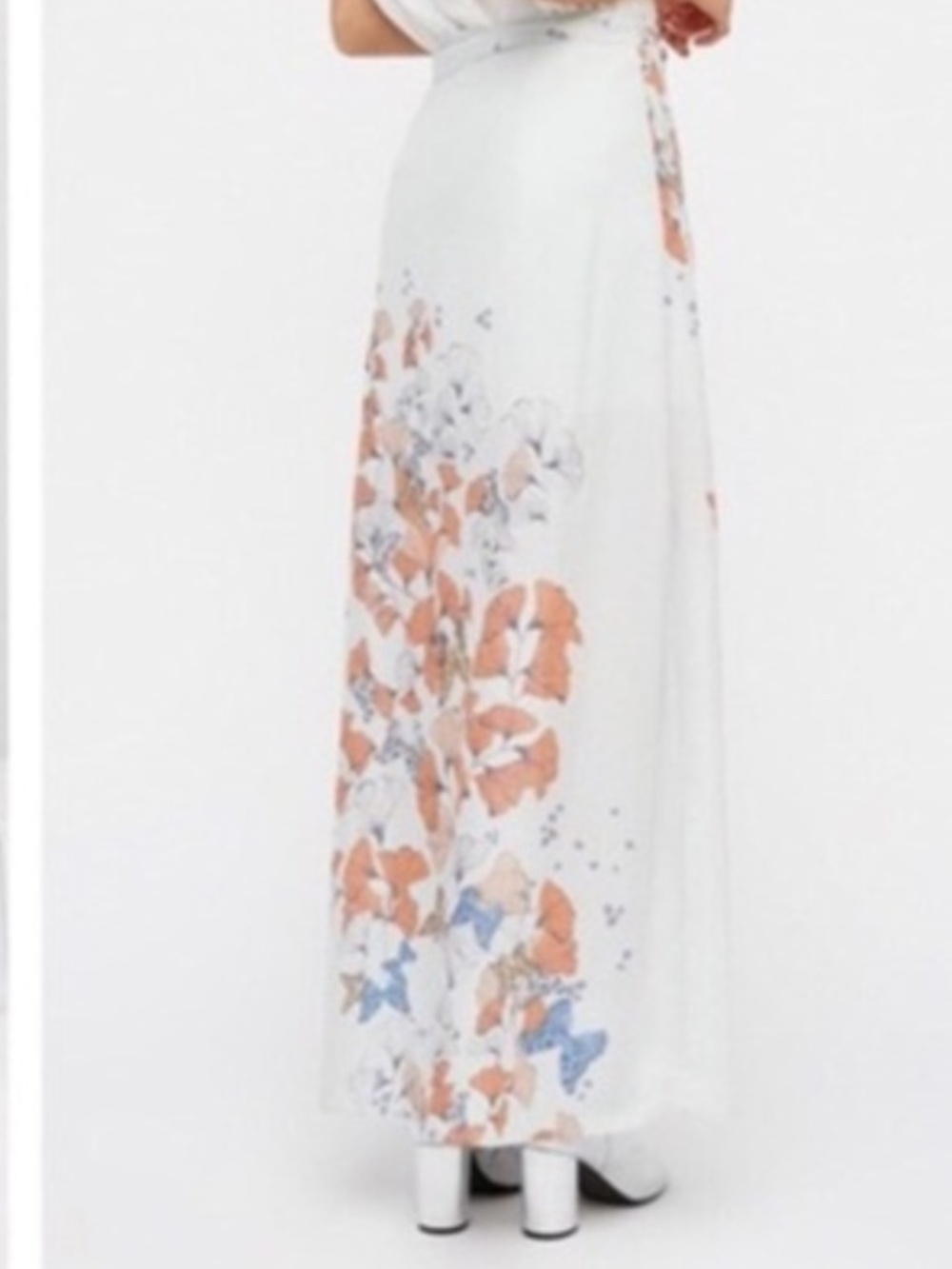 Free People Bri Bri Blue Butterfly Maxi Skirt M